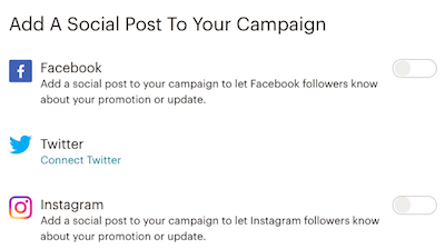 Social media Mailchimp integration