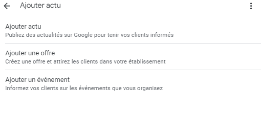 Ajout d’une offre, d’une actu ou d’un événement