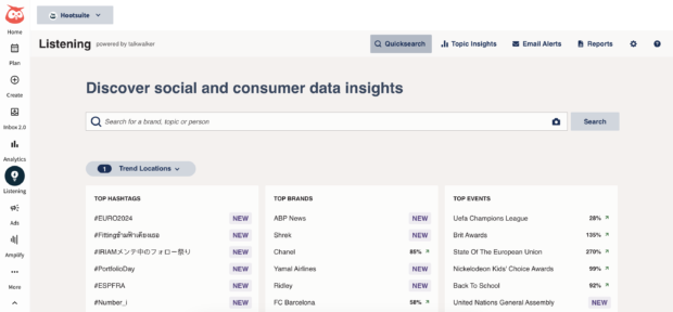 Hootsuite Listening quick search