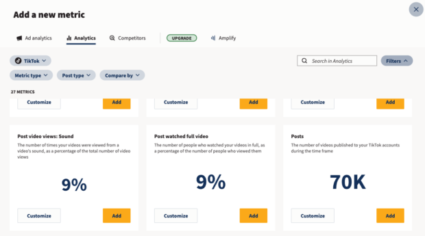 Hootsuite Add a new metric in Analytics