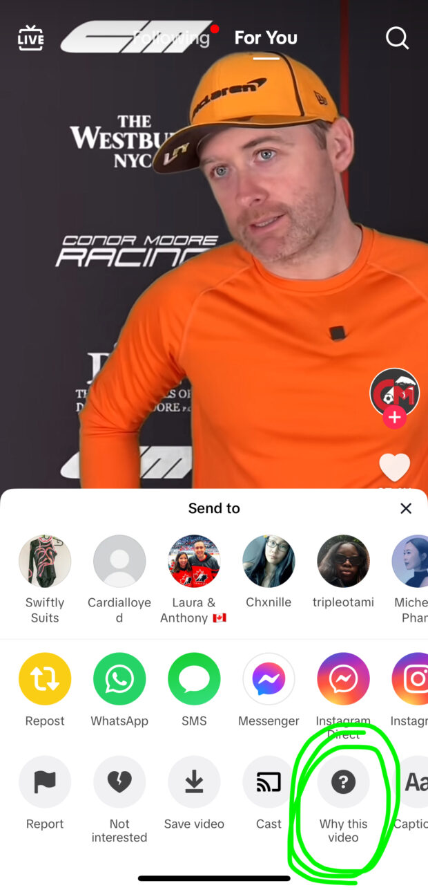 TikTok share icon why this video