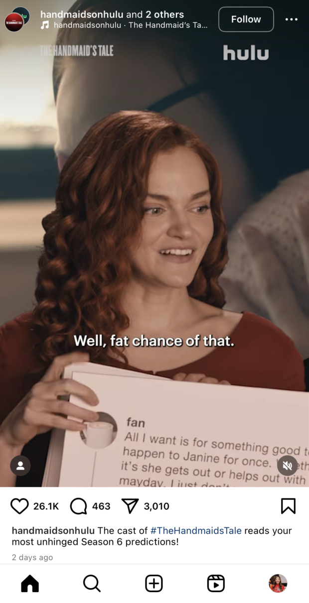 Handmaid's Tale Instagram collab post