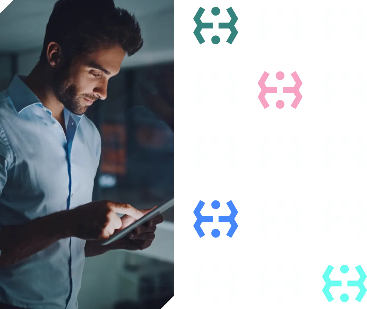 Man checking Cloud LAN solution