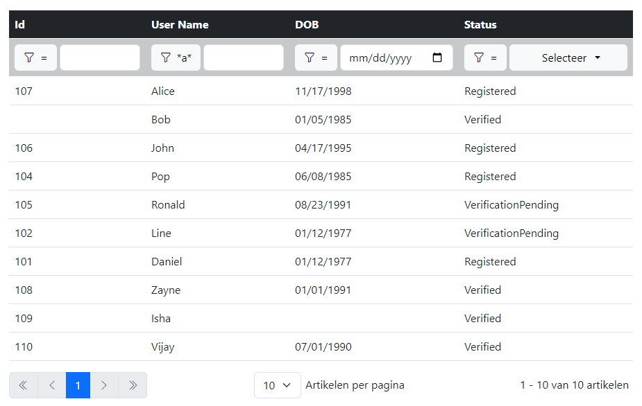Blazor Bootstrap: Grid Component - Translations