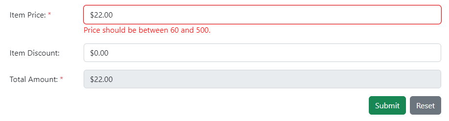 Blazor Bootstrap: Currency Input Component - Validations