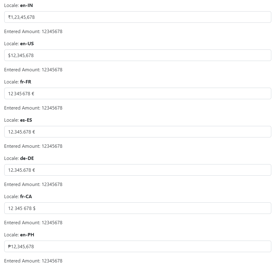 Blazor Bootstrap: Currency Input Component