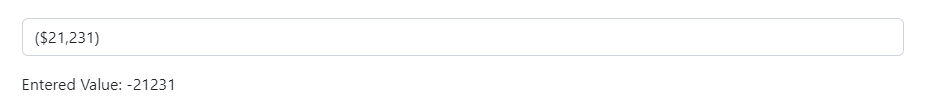 Blazor Bootstrap: Currency Input Component - Wrap the number with parentheses instead of appending a minus sign