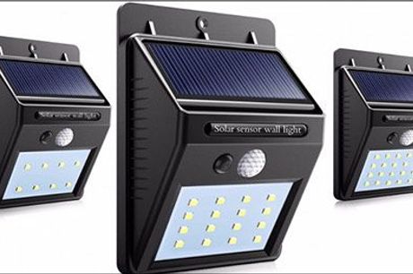 Lyser automatisk op når det bliver mørkt! - 1-2 stk. udendørs solenergi LED-lamper fra The 99 inspirations, værdi op til kr. 709,-