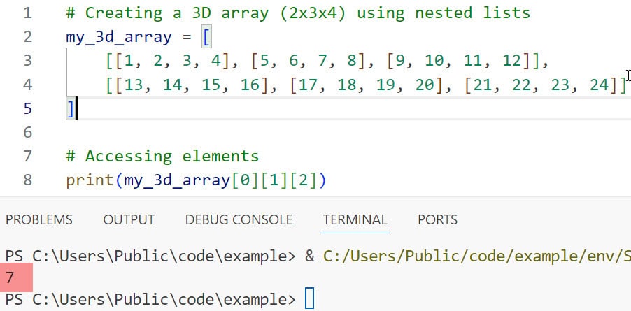 3d array in python 3d array in python