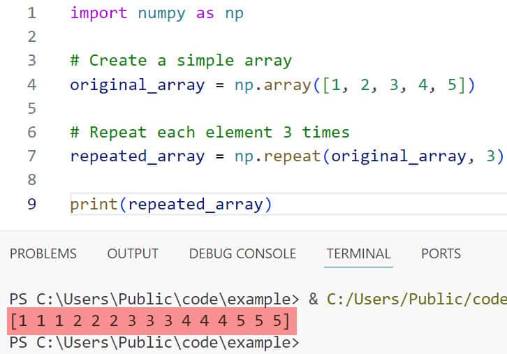numpy repeat numpy repeat