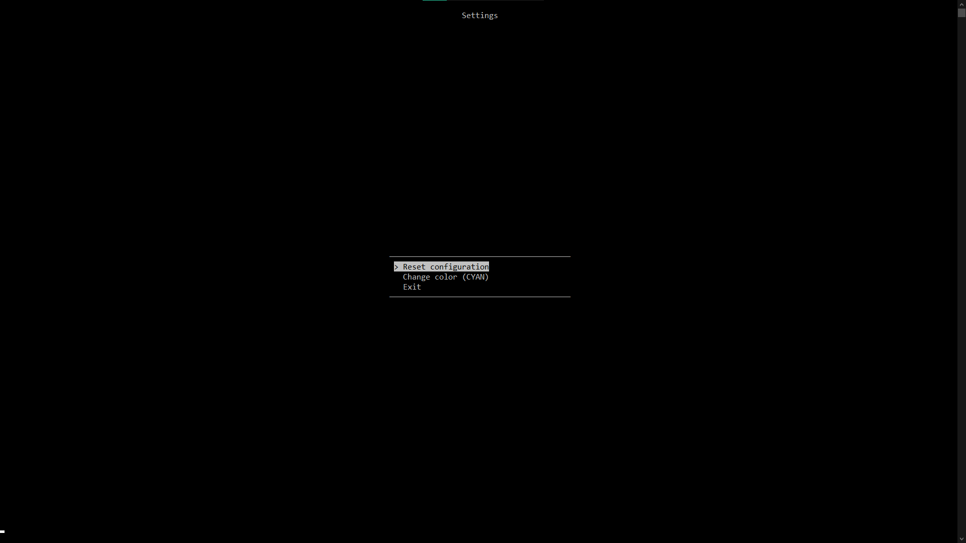 Settings Page Screenshot