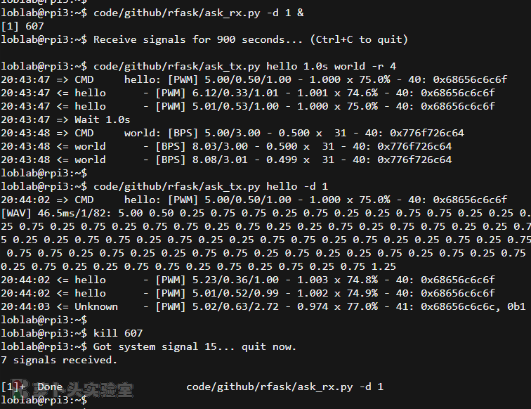 ASK/OOK send and receive