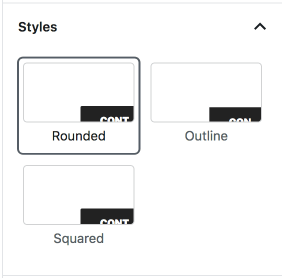 Block Button Styles Tab