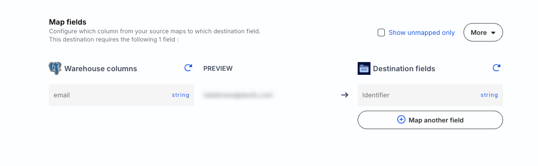 Map fields in SFTP destination